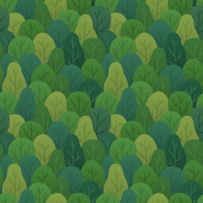 Papier peint à motif  Motif forêt verte pour enfants