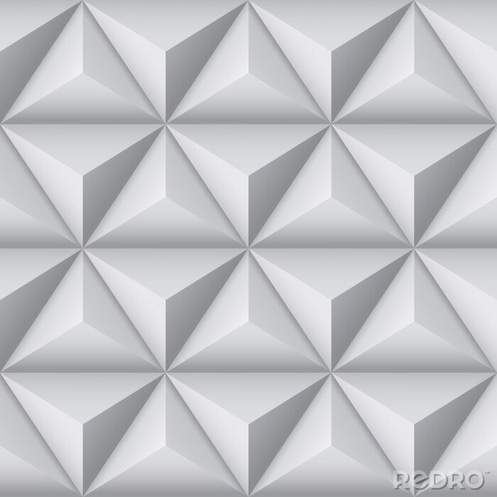 Papier peint à motif  Motif géométrique 3D avec des pyramides.