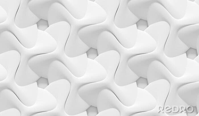 Papier peint à motif  Motif géométrique abstrait ombré blanc. Origami style de papier. 3D, rendu, fond.