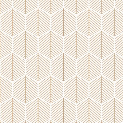 Papier peint à motif  Motif géométrique avec des feuilles élégantes