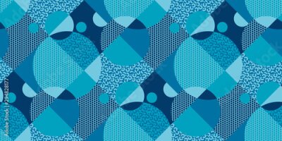 Papier peint à motif  Motif géométrique bleu