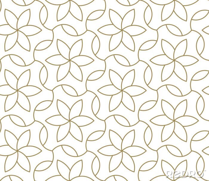 Papier peint à motif  Motif géométrique minimaliste floral