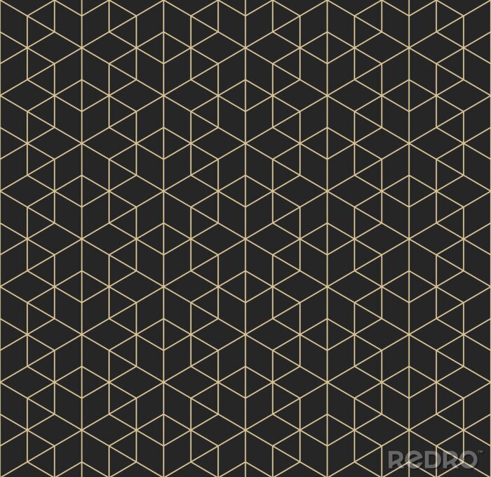 Papier peint à motif  Motif géométrique noir aux formes abstraites