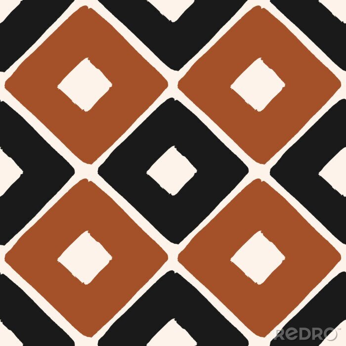 Papier peint à motif  Motif géométrique noir et marron