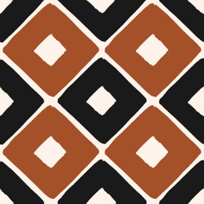 Papier peint à motif  Motif géométrique noir et marron