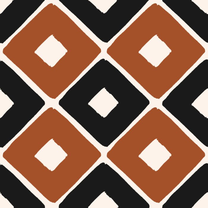 Papier peint à motif  Motif géométrique noir et marron
