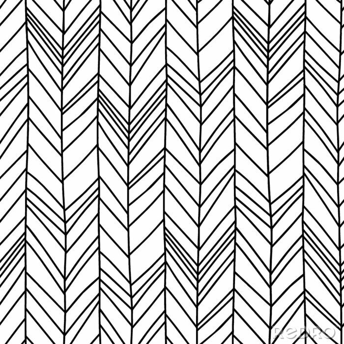Papier peint à motif  Motif géométrique scandinave noir et blanc