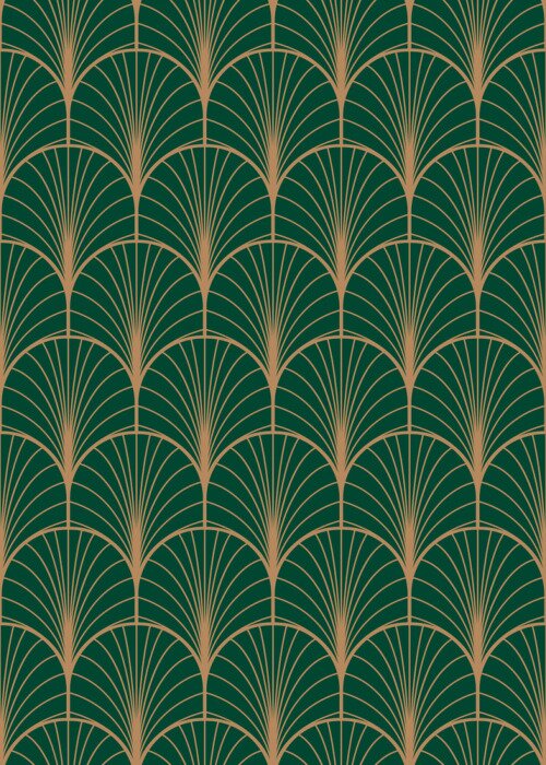 Papier peint à motif  Motif géométrique sur fond vert