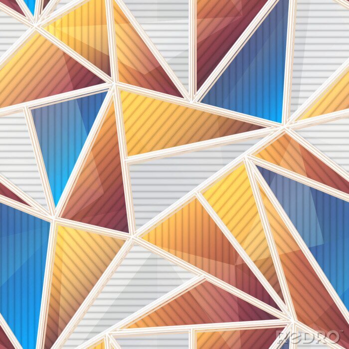 Papier peint à motif  Motif géométrique tridimensionnel avec des triangles