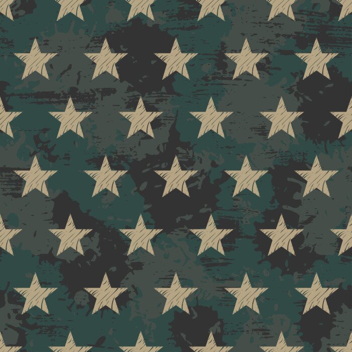 Papier peint à motif  Motif grunge militaire sans soudure avec étoiles