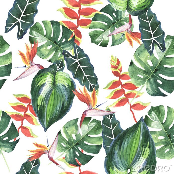 Papier peint à motif  Motif inspiré d'Hawaï