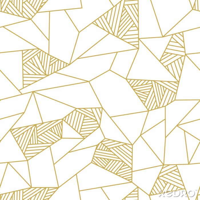Papier peint à motif  Motif jaune avec des formes géométriques en triangle