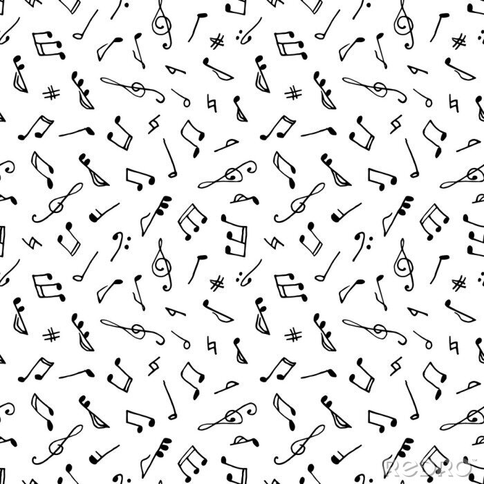 Papier peint à motif  Motif monochrome de musique sans couture