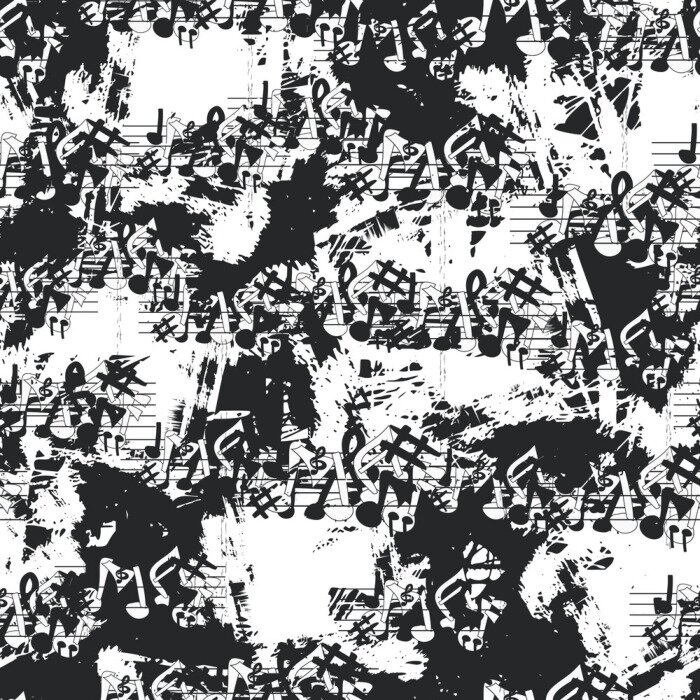 Papier peint à motif  Motif musical sans soudure. Vecteur