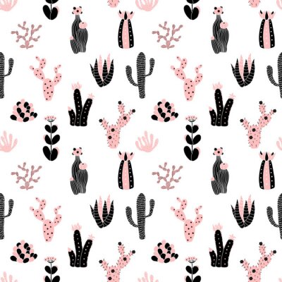 Papier peint à motif  Motif nature dans les tons de rose