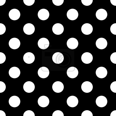 Papier peint à motif  Motif noir à gros pois blancs