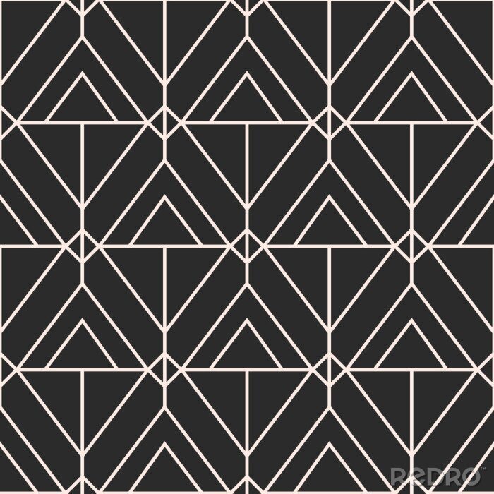 Papier peint à motif  Motif noir avec des rayures géométriques blanches
