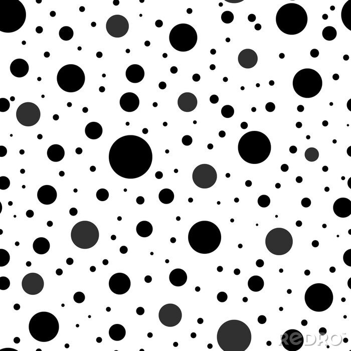 Papier peint à motif  Motif noir et blanc avec des cercles irréguliers