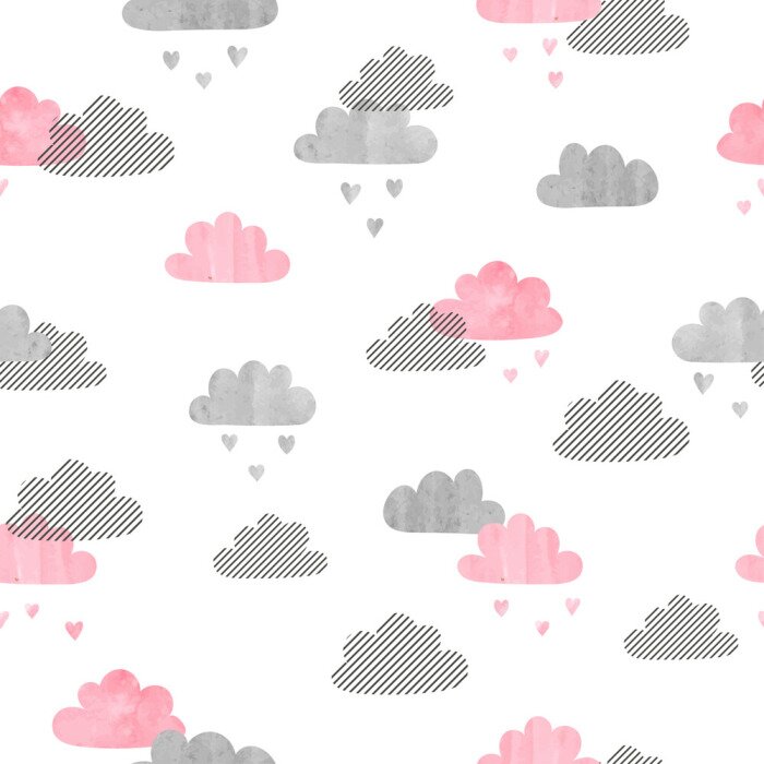 Papier peint à motif  Motif nuage minimaliste
