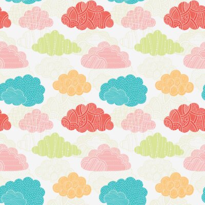 Sticker  Motif nuages abstraits et colorés