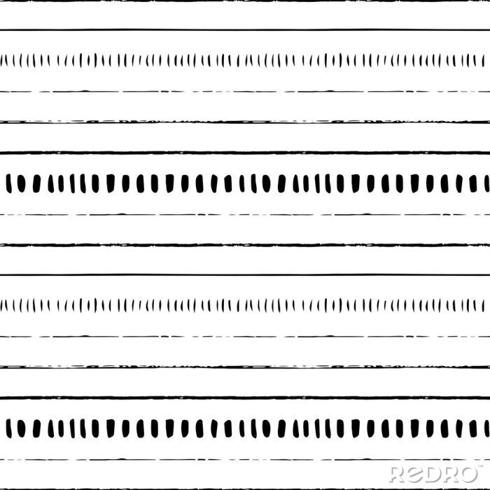 Papier peint à motif  Motif oriental avec des rayures noires et blanches