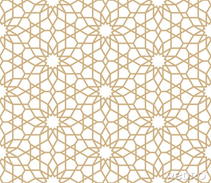 Papier peint à motif  Motif oriental en or sans soudure. Fond islamique. Texture linéaire arabe. Illustration vectorielle