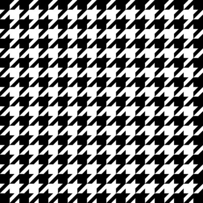 Papier peint à motif  Motif pied-de-poule noir et blanc classique
