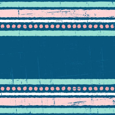 Papier peint à motif  Motif rose et bleu de rayures et de points