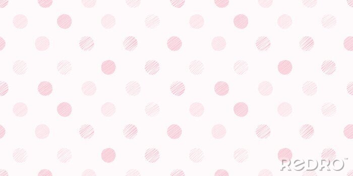 Papier peint à motif  Motif rose pastel avec de petits cercles
