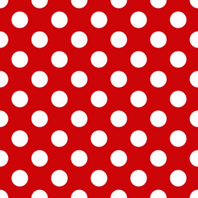 Papier peint à motif  Motif rouge avec des points blancs