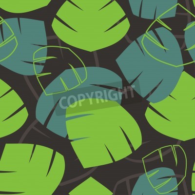 Papier peint à motif  Motif sans couture avec des feuilles de palmier tropicales. Illustration vectorielle.