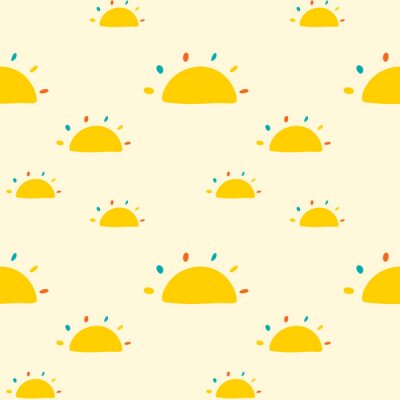 Papier peint à motif  Motif sans couture avec des soleils