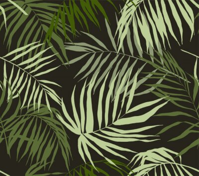 Papier peint à motif  Motif sans couture, feuilles de palmier