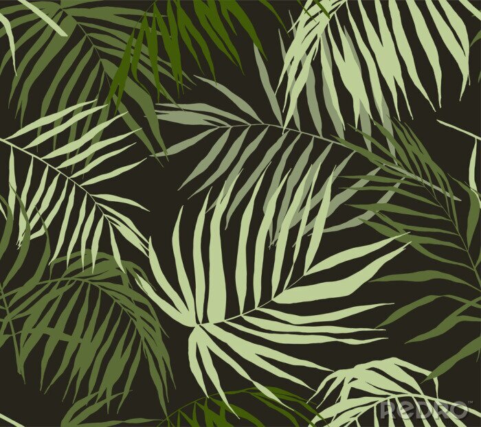 Papier peint à motif  Motif sans couture, feuilles de palmier