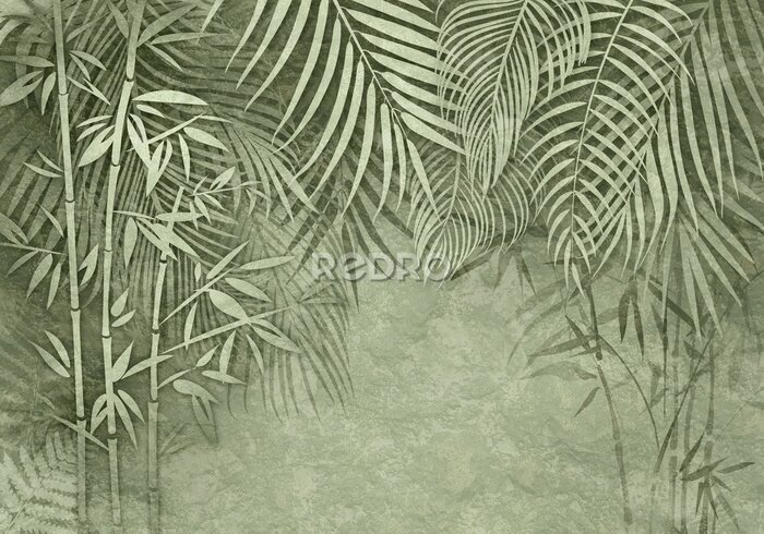 Papier peint à motif  Motif tropical 3D