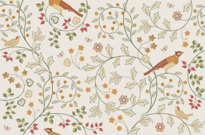 Papier peint à motif  Motif William Morris vintage