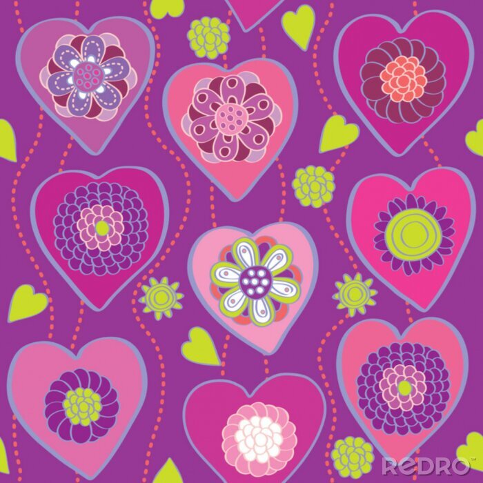 Papier peint à motif  Motifs avec des cœurs