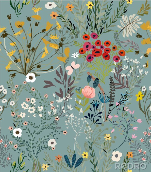 Papier peint à motif  Motifs floraux subtils