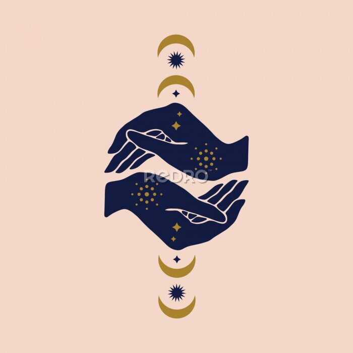 Papier peint à motif  Mudra de la main