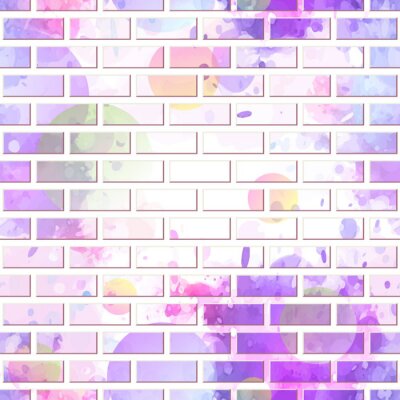 Papier peint à motif  Mur de briques avec des couleurs