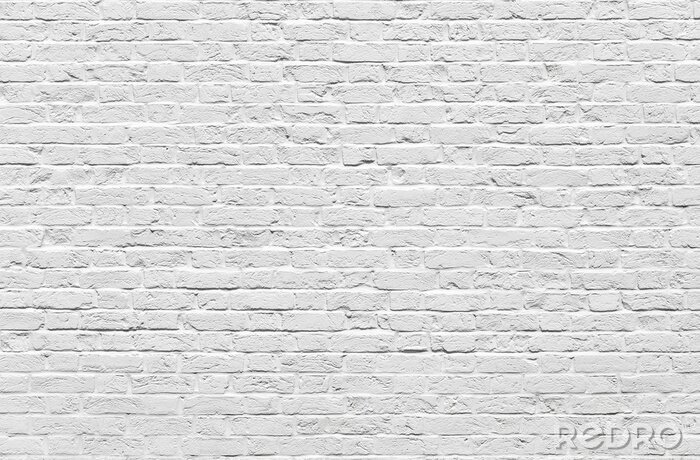 Papier peint à motif  Mur vieilli en brique blanche