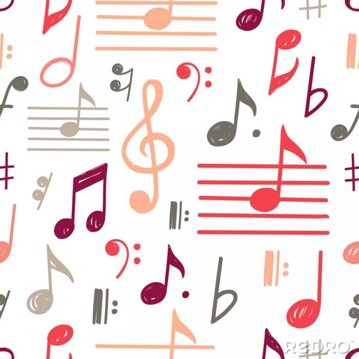 Papier peint à motif  Music Notes Vector Seamless Pattern