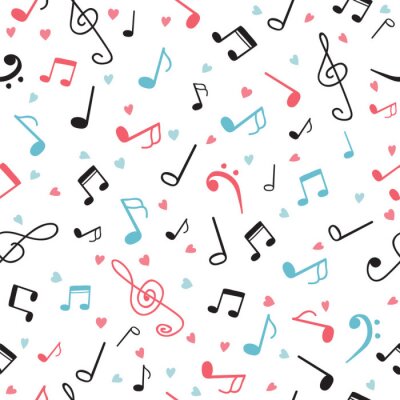 Papier peint à motif  Musique note abstract seamless pattern. Main fond dessinée