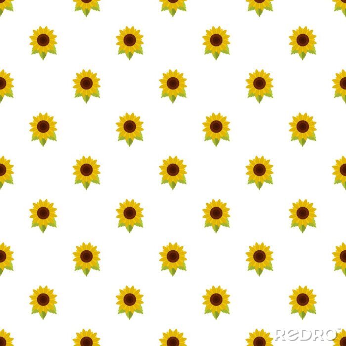 Papier peint à motif  Natural sunflower pattern seamless vector repeat for any web design