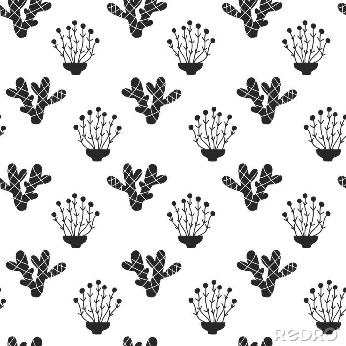 Papier peint à motif  Nature désertique en noir et blanc