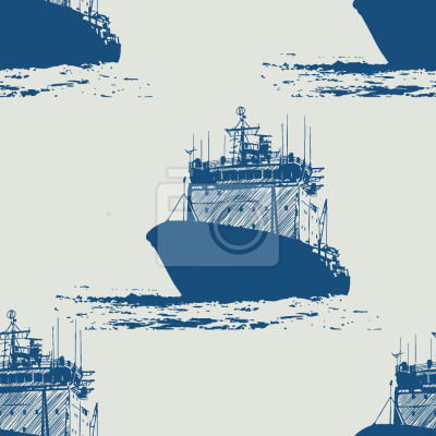 Papier peint à motif  Navire de la marine en mer
