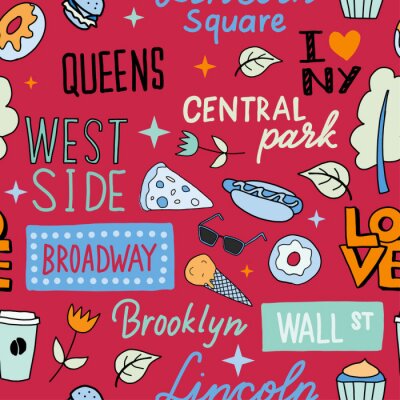 Papier peint à motif  New York pattern seamless design graphic