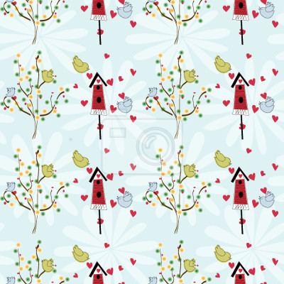 Papier peint à motif  nichoir Romance