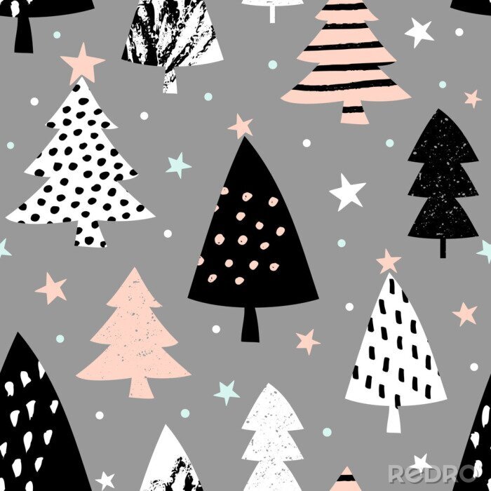 Papier peint à motif  Noël coloré dans un style glamour