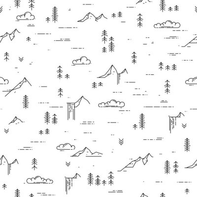 Papier peint à motif  Noir, blanc, extérieur, seamless, fond